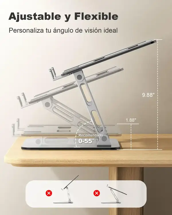 Babacom · Soporte elevador para portátil con altura y ángulo regulables — vista 4