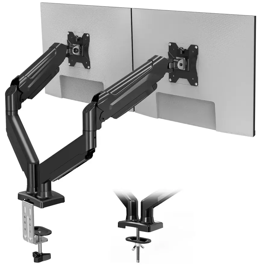 BONTEC · Brazo para dos monitores con resorte de gas, 13-32 pulgadas