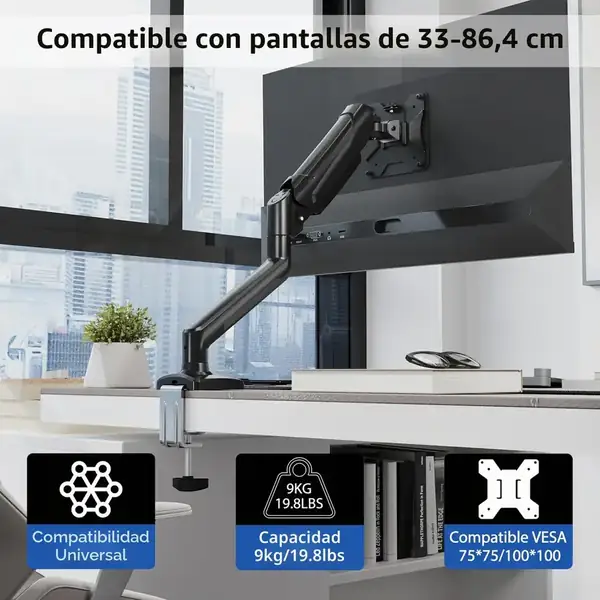 BONTEC · Brazo para monitor con resorte de gas, 13-32 pulgadas — vista 4
