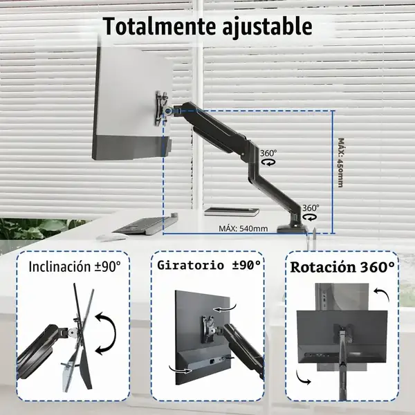 BONTEC · Brazo para monitor con resorte de gas, 13-32 pulgadas — vista 5