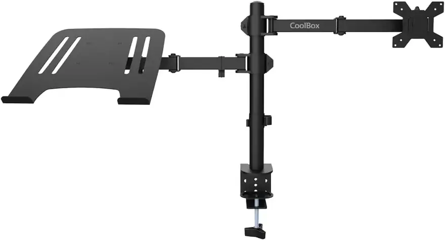 CoolBox MP01 · Soporte doble para monitor de 32" y portátil de 17"
