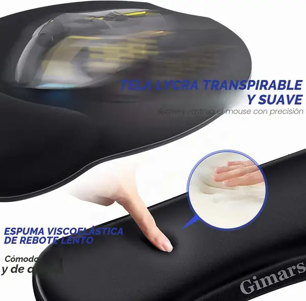 Gimars 3 en 1 · Alfombrilla, reposamuñecas de teclado y posavasos — vista 4