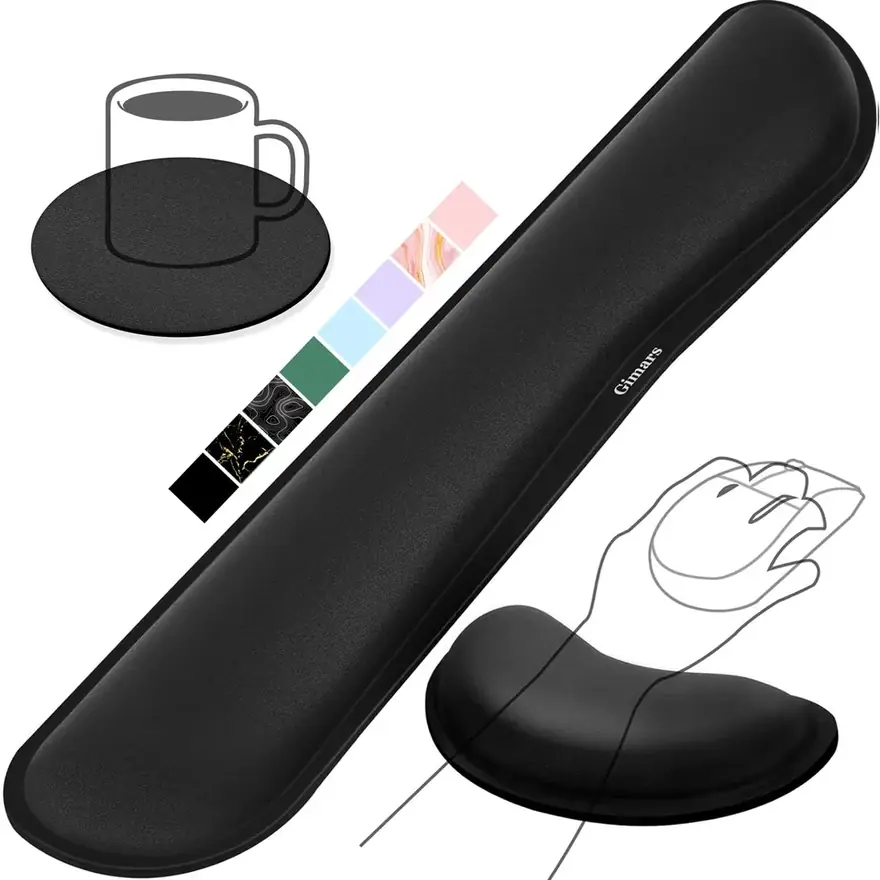 Gimars · Reposamuñecas de espuma viscoelástica de 3 cm para teclado y ratón