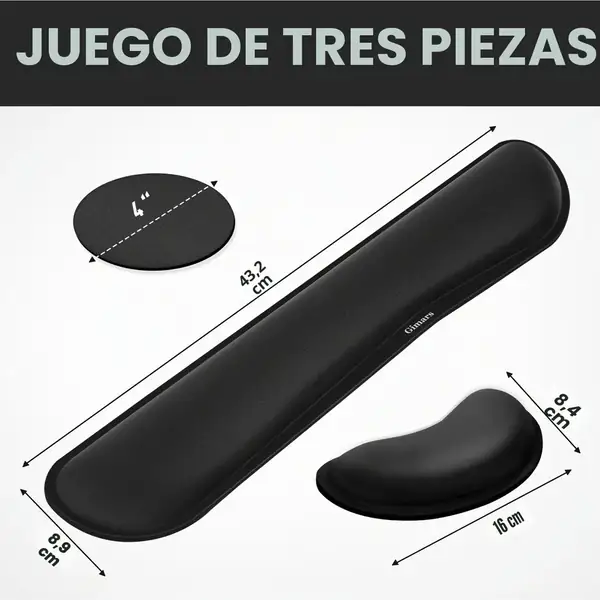Gimars · Reposamuñecas de espuma viscoelástica de 3 cm para teclado y ratón — vista 2