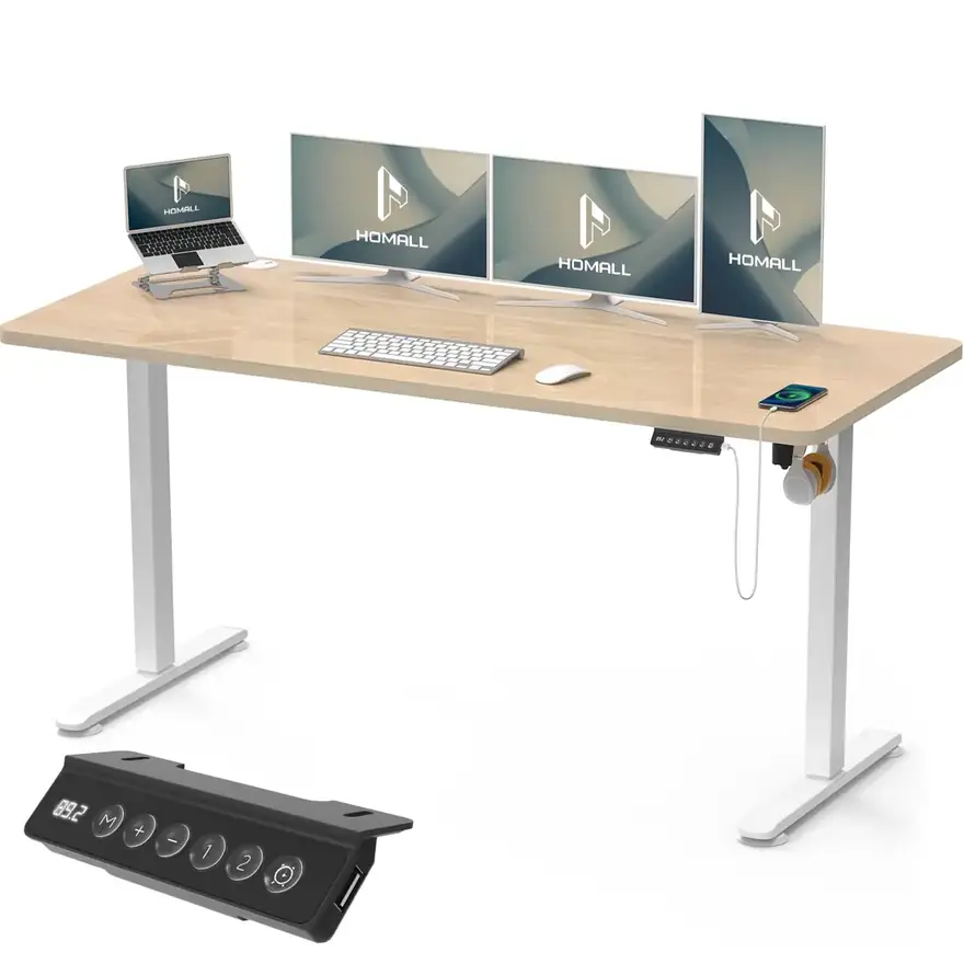 Homall · Escritorio elevable eléctrico 160 × 70 cm con puerto USB