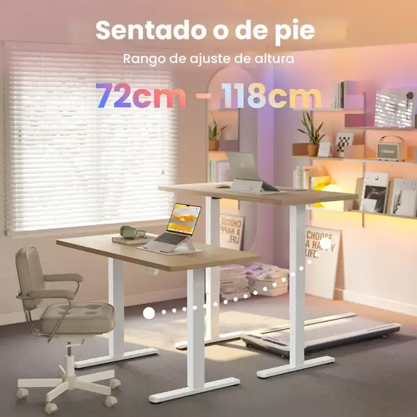 HUANUO · Escritorio elevable eléctrico 80 × 48 cm — vista 4
