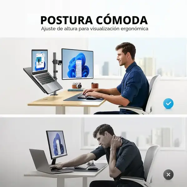 HUANUO · Soporte 2 en 1 para monitor y portátil, 13-32 pulgadas — vista 3