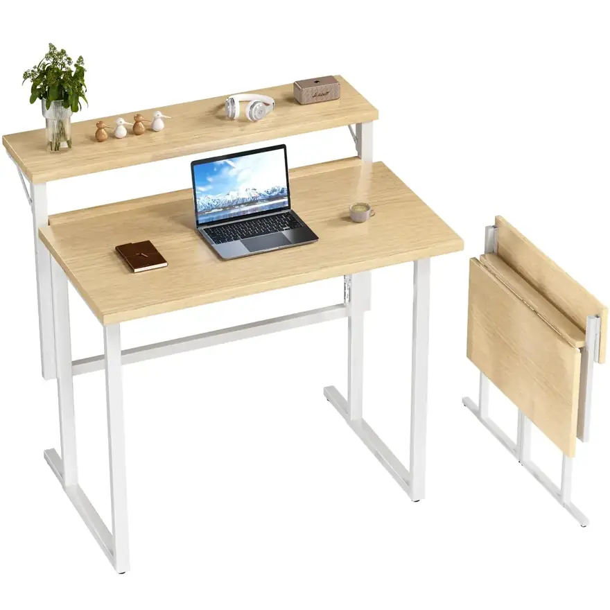 JUMMICO · Escritorio plegable 80 cm con soporte para monitor