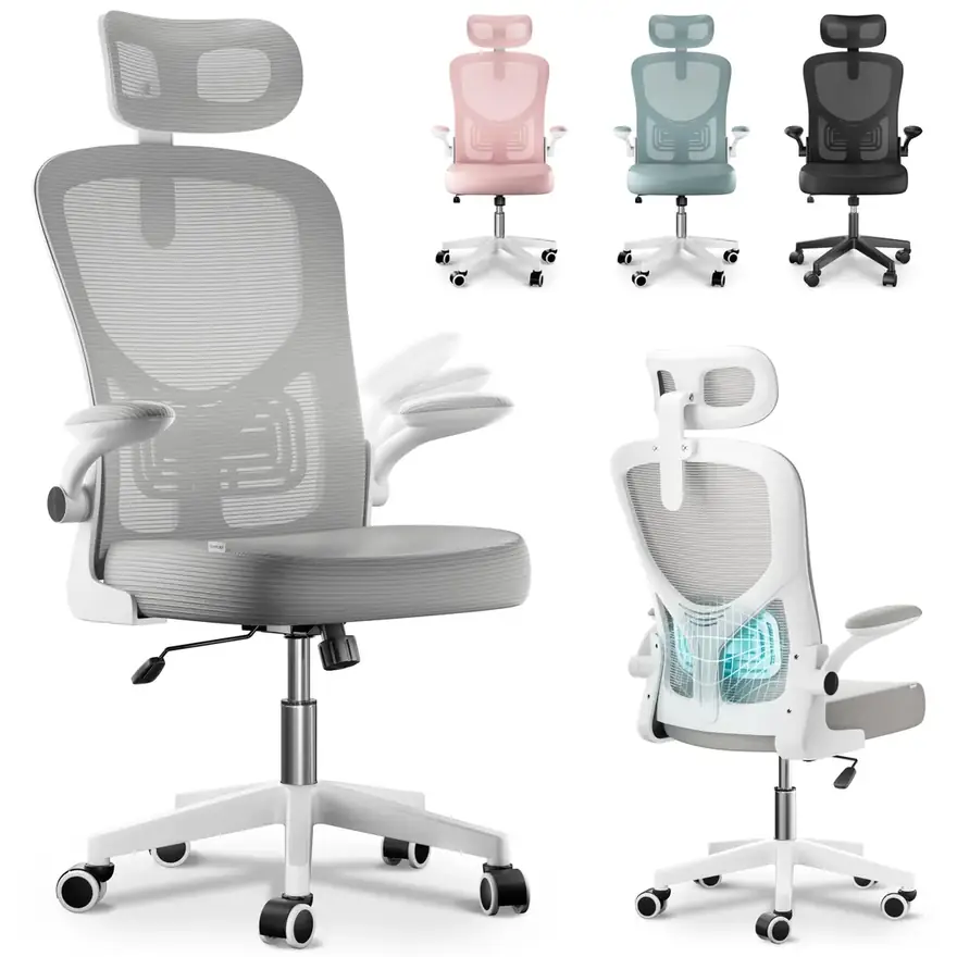 JUPPLIES · Silla ergonómica reclinable 120° con reposacabezas