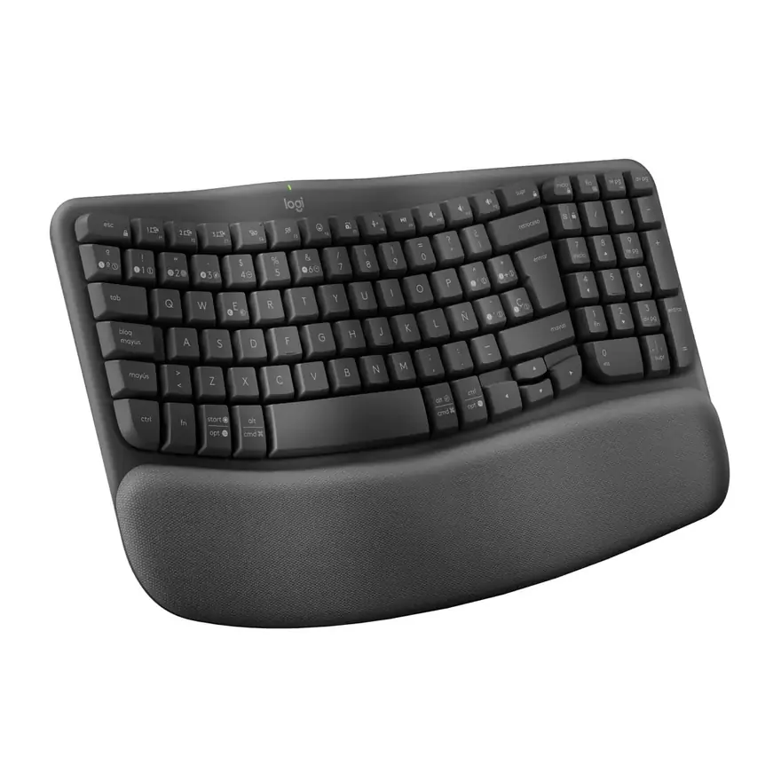 Logitech Wave Keys · Teclado ergonómico inalámbrico con reposamanos