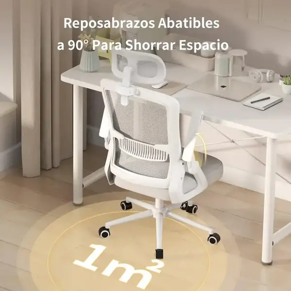 naspaluro · Silla ergonómica de malla con reposacabezas regulable — vista 6