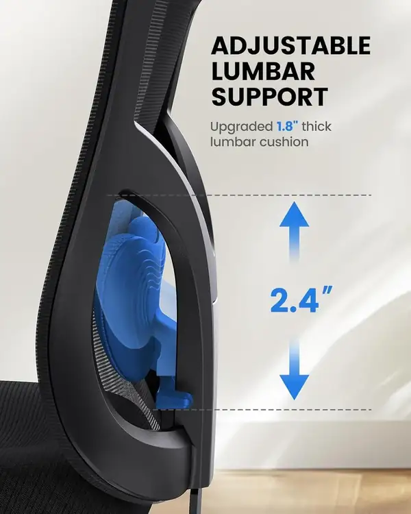 NOBLEWELL · Silla ergonómica con reposacabezas 2D y asiento acolchado — vista 4