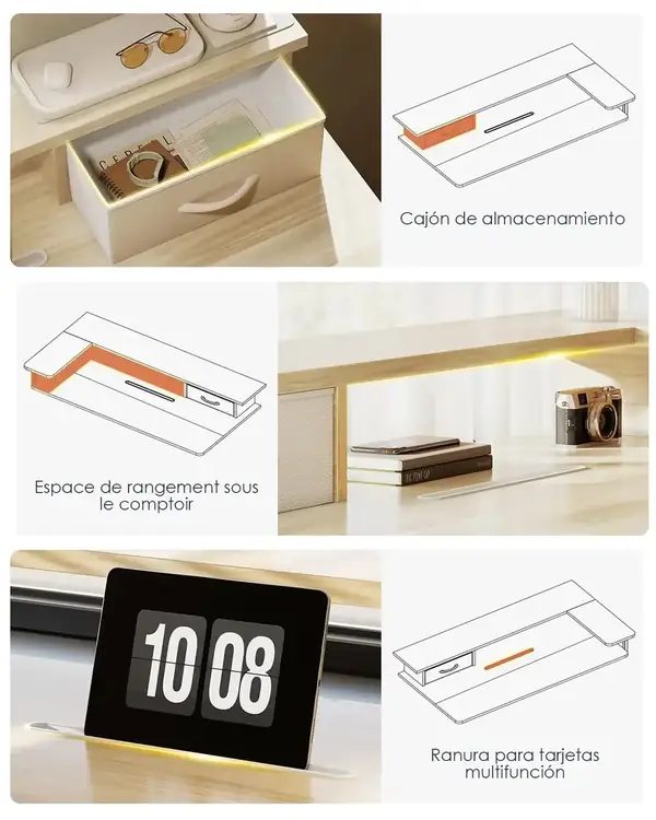OffiGo · Escritorio elevable con soporte para monitor, cajón y USB 120 × 60 cm — vista 5