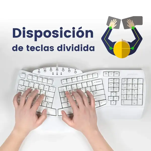 Perixx PERIBOARD-512 · Teclado ergonómico dividido con cable USB — vista 4