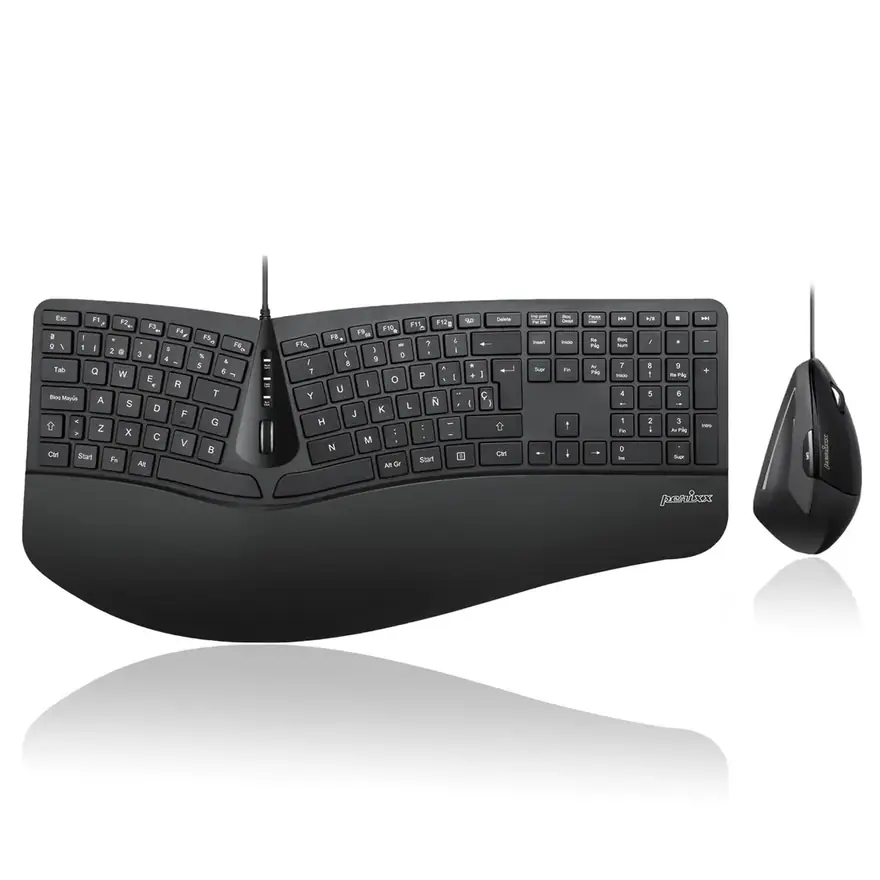 Perixx PERIDUO-505 · Combo de teclado dividido y ratón vertical