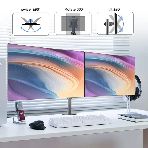 Pholiten · Soporte doble para monitores de 13 a 27 pulgadas — vista 2