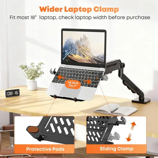 PUTORSEN · Soporte 2 en 1 para portátil de 18" y monitor de 40" — vista 3