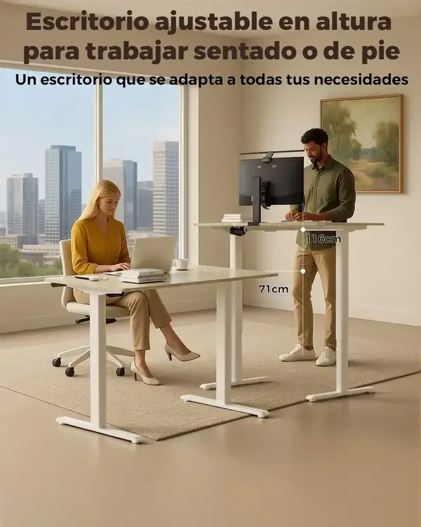 Raplink · Escritorio elevable eléctrico 100 × 60 cm — vista 3