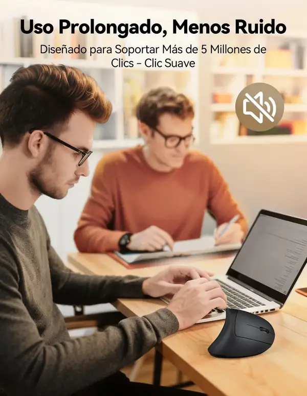 TECKNET · Ratón vertical inalámbrico silencioso recargable, 4800 DPI — vista 4