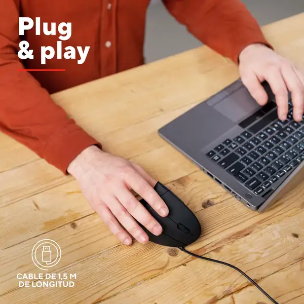 Trust Verto · Ratón vertical ergonómico con cable USB y ángulo de 60° — vista 4