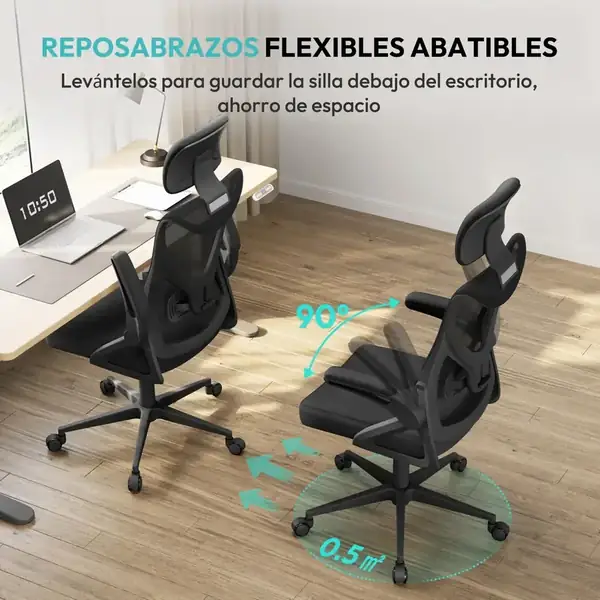 Yaheetech · Silla de oficina ergonómica de malla con soporte lumbar — vista 4